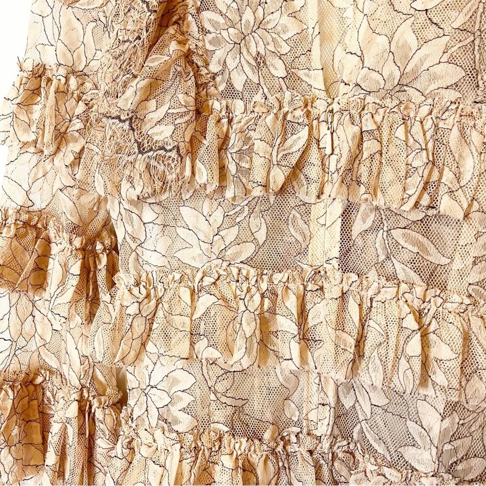 Alice McCall Calypso Mini Dress Lace Ruffle Mock Neck US 2 - Picture 9 of 14